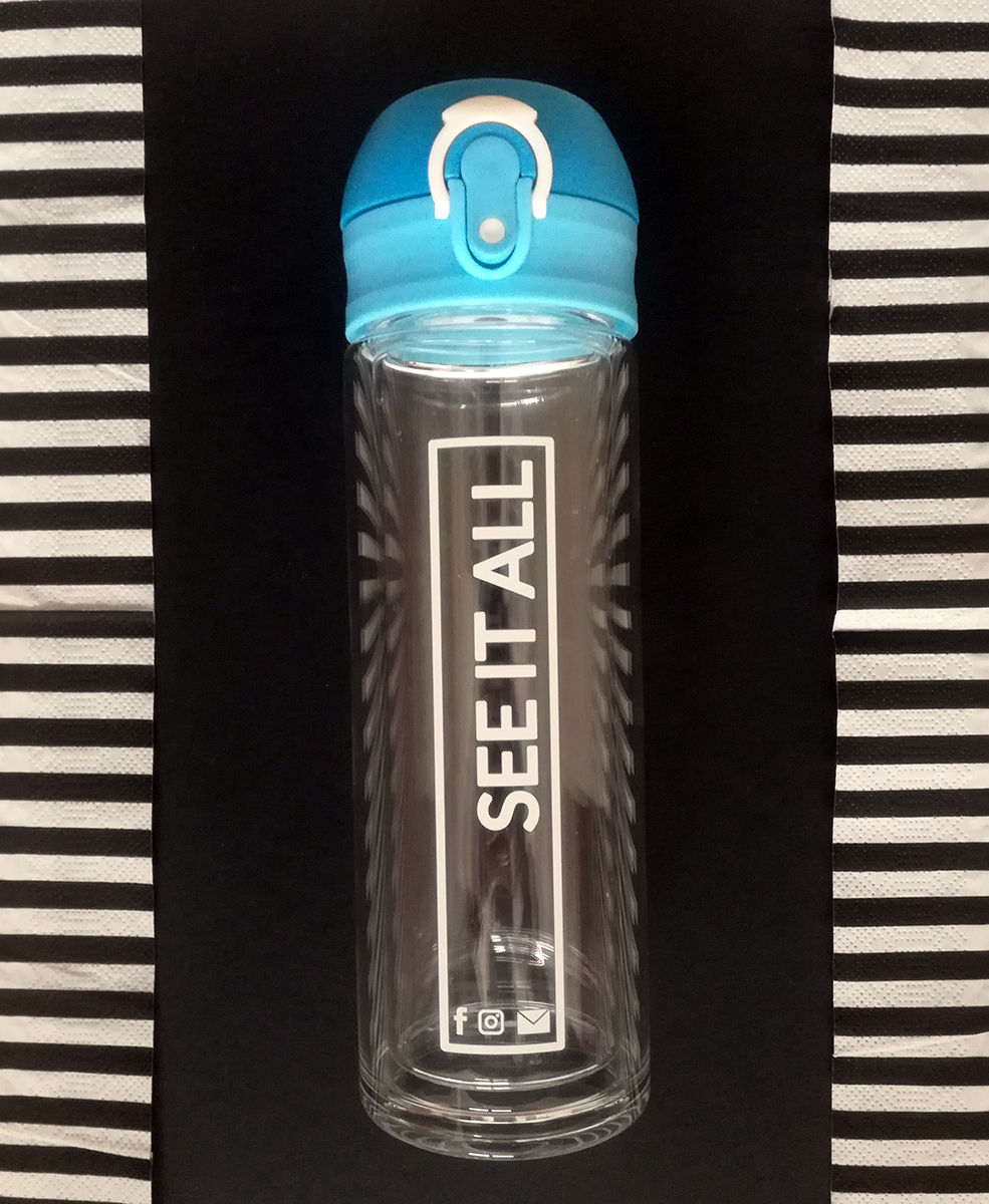 R08284.28 - Butelka szklana Abisko 280 ml, jasny niebieski