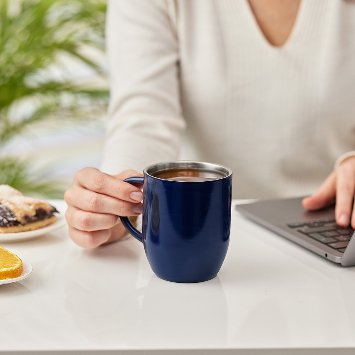 R08343.42 - Kubek stalowy Day 350 ml, granatowy