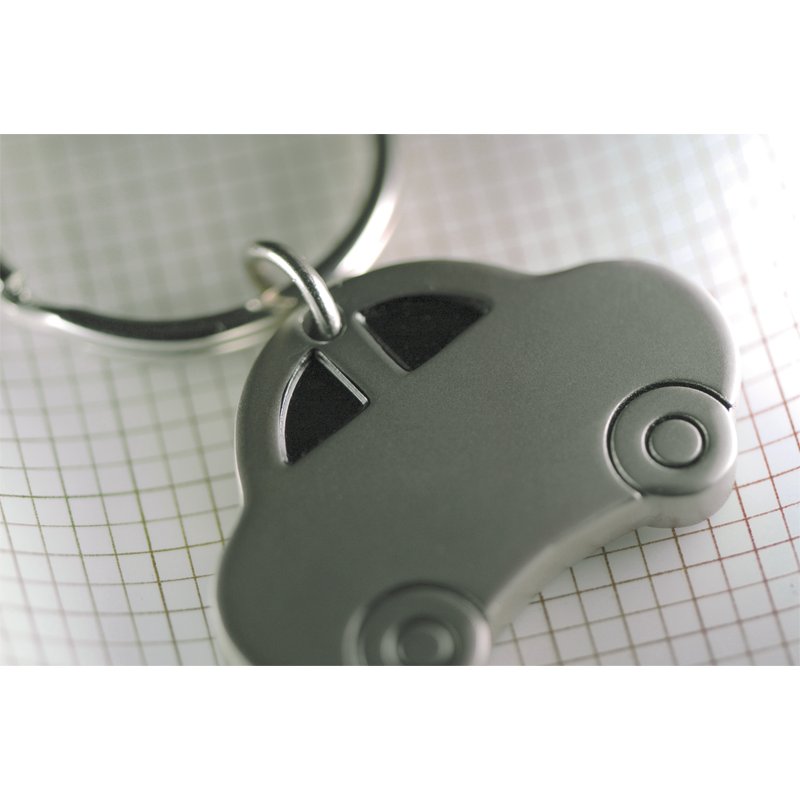 R73287 - Brelok metalowy Auto, srebrny