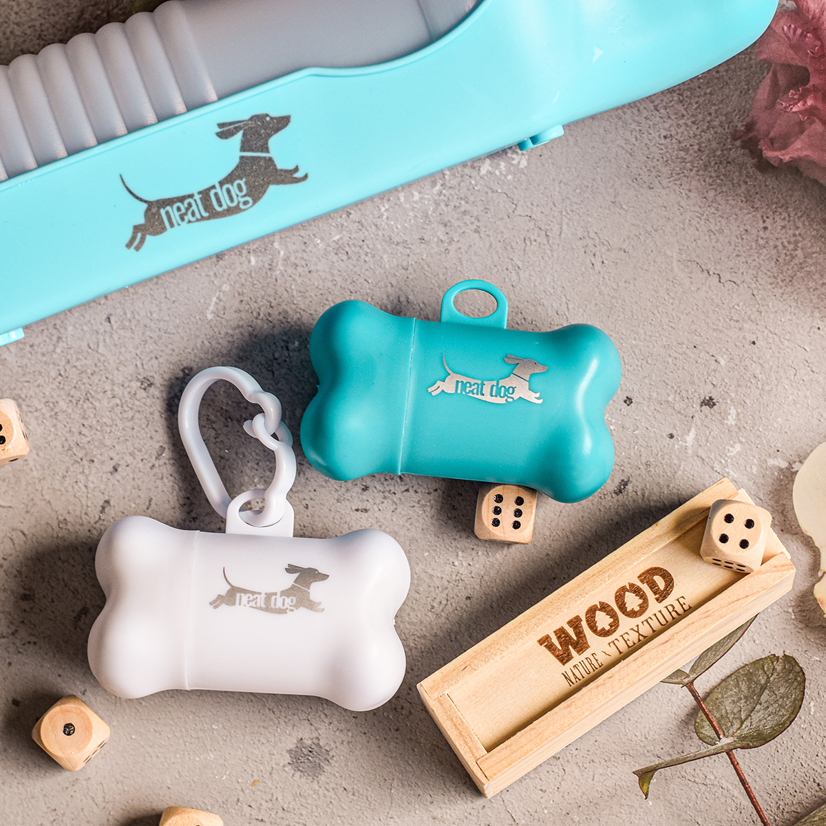 R73623.06 - Pojemniczek z woreczkami Neat Dog, biały