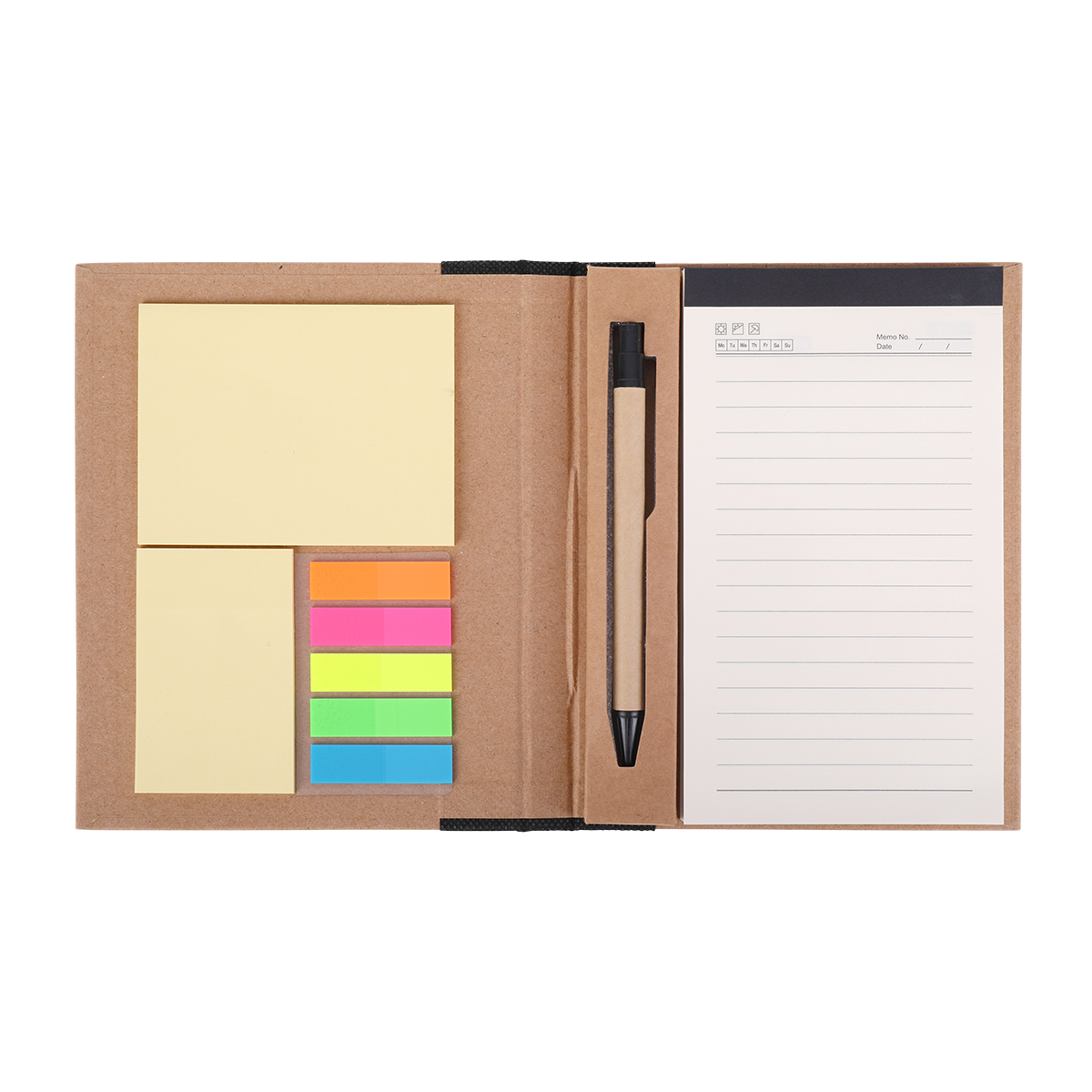 R73661.02 - Notes memo 100x180/70k linia Kraft Paper, czarny/beżowy